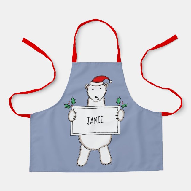 Personalisierter Eisbär Weihnachten Schürze (Vorderseite)