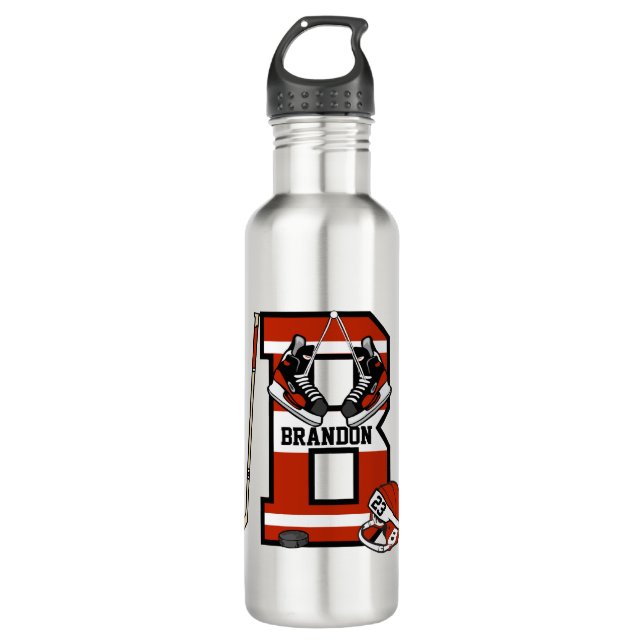 Personalisierter Eishockey der ersten Klasse Edelstahlflasche (Vorderseite)