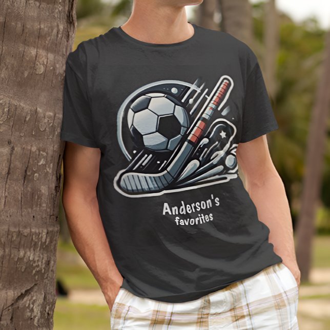 Personalisierter Eishockey & Fußball sportlich T-Shirt (Von Creator hochgeladen)