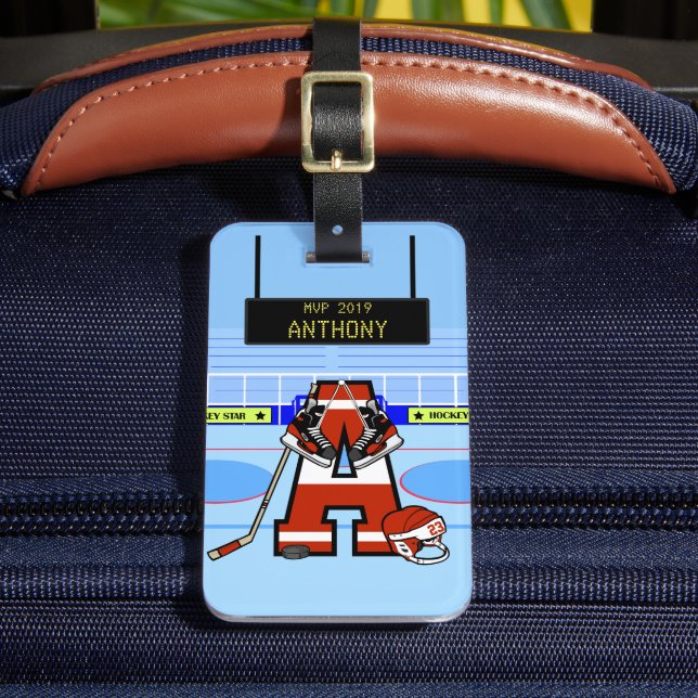 Personalisierter Eishockey Gepäckanhänger (Vorderseite Insitu 2)