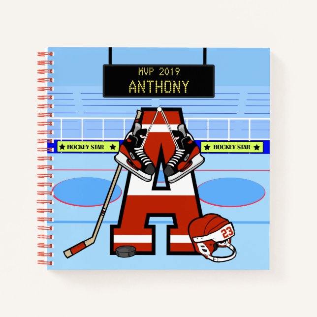 Personalisierter Eishockey Notizbuch (Vorderseite)