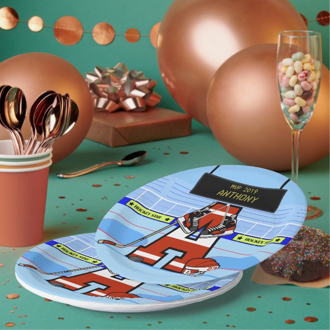Personalisierter Eishockey Pappteller (Multi)