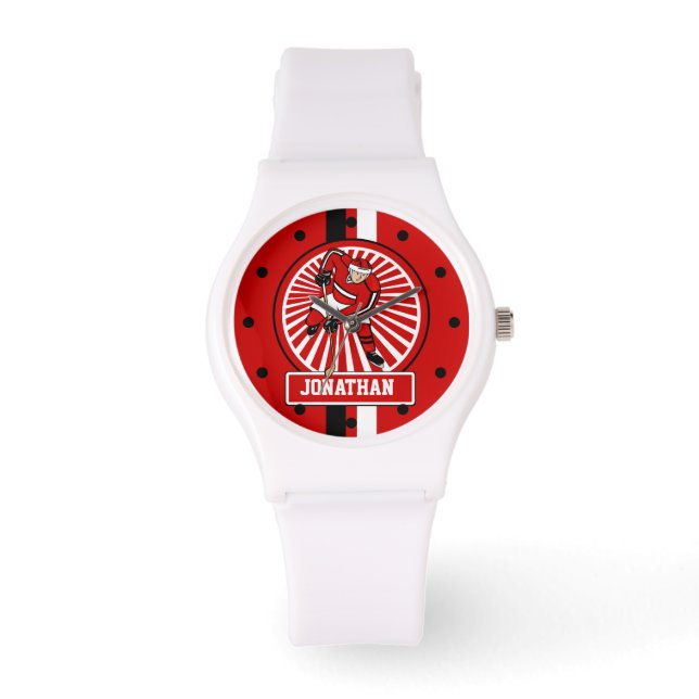 Personalisierter Eishockeyspieler Armbanduhr (Vorderseite)