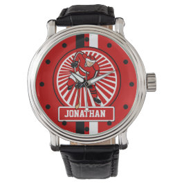 Personalisierter Eishockeyspieler Armbanduhr