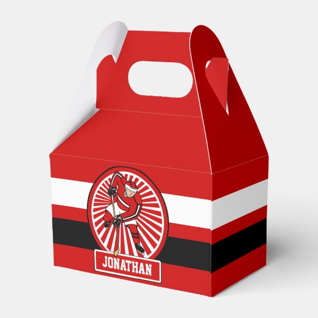 Personalisierter Eishockeyspieler Geschenkschachtel (Rückseite)