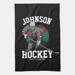 Personalisierter Eishockeyspieler Team Athlet Name Geschirrtuch