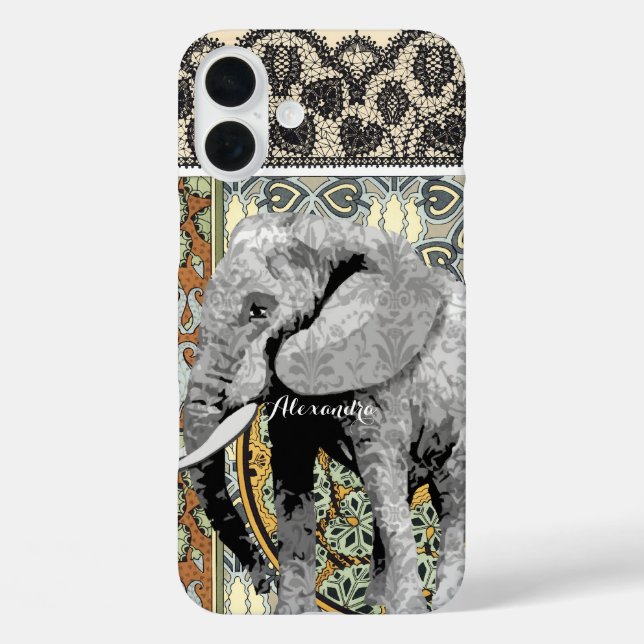 Personalisierter Elefant Damask title_seo2 (Rückseite)