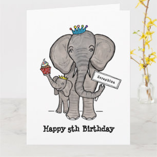 Personalisierter Elefant und Baby Karte