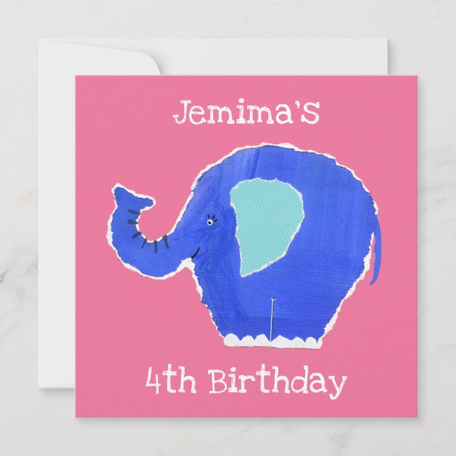 Personalisierter Elefant zum Geburtstag (Vorderseite)