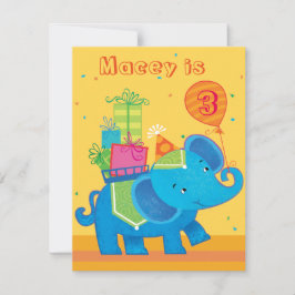 Personalisierter Elefant zum Geburtstag Einladung
