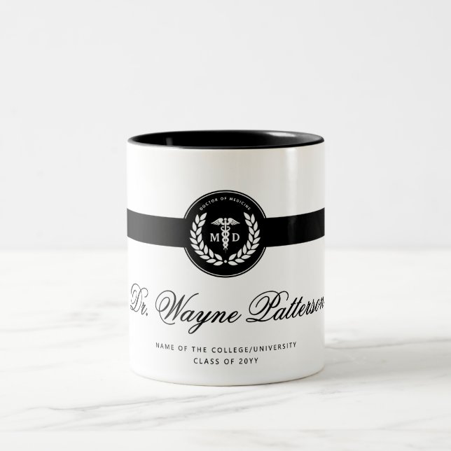 Personalisierter Elegant MD Medical School Abschlu Zweifarbige Tasse (Mittel)