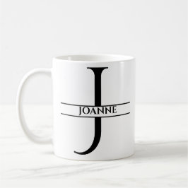 Personalisierter Eleganter Anfangsbuchstabe J Kaffeetasse