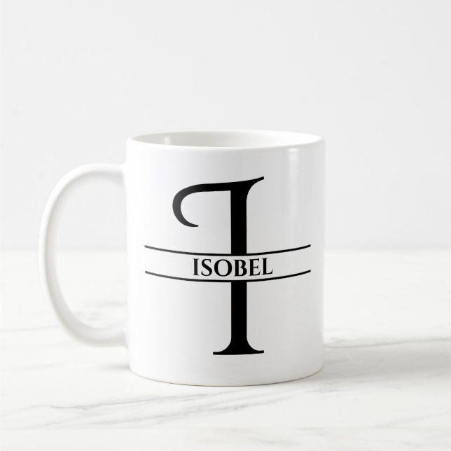 Personalisierter Eleganter Anfangsbuchstaben I Kaffeetasse (Links)