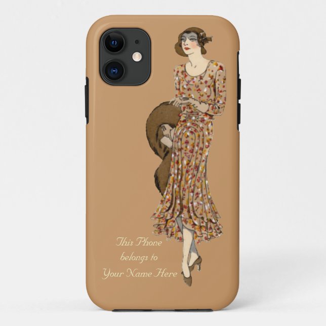 Personalisierter eleganter Dreißigerjahre Mode Case-Mate iPhone Hülle (Rückseite)