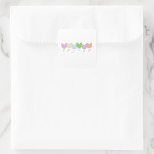 Personalisierter Eleganter Frühling, Ostern Quadratischer Aufkleber
