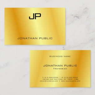 Personalisierter eleganter Gold Look Moderner Mono Visitenkarte