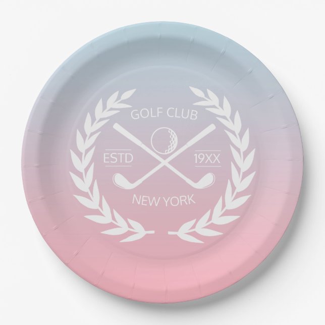 Personalisierter Eleganter Golf Club Pappteller (Vorderseite)