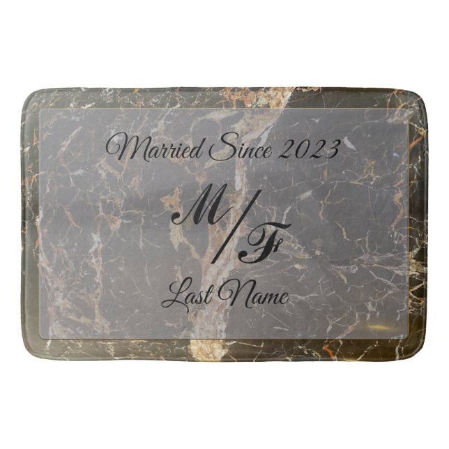 Personalisierter Eleganter Marmor Badematte (Vorderseite)