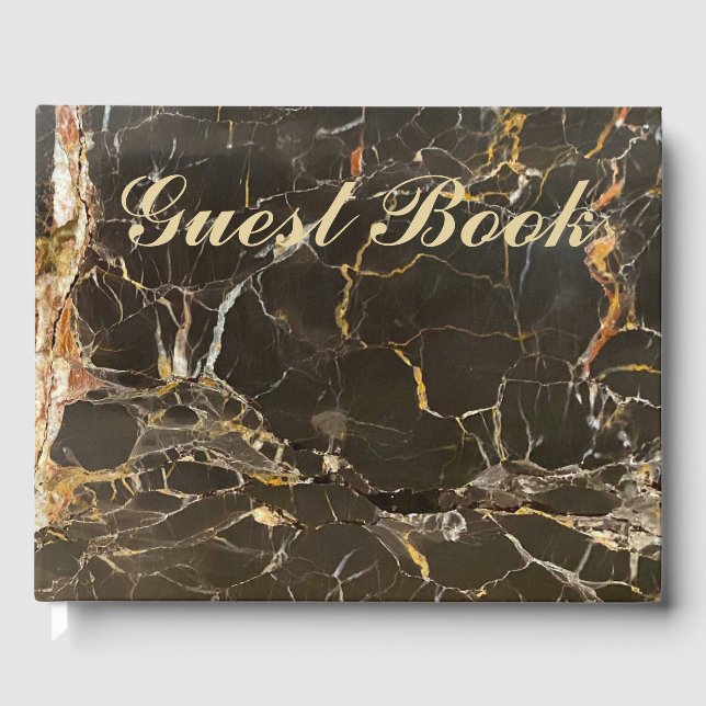 Personalisierter Eleganter Marmor Gästebuch (Vorderseite)