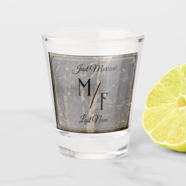 Personalisierter Eleganter Marmor Schnapsglas (Vorderseite)