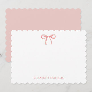 Personalisierter Eleganter Rosa Wasserfarben-Bogen Mitteilungskarte
