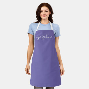 Personalisierter, eleganter Schriftname Violett Schürze