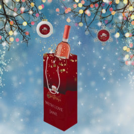 Personalisierter Eleganter Weihnachtsmann Frohe We Geschenktüte Für Weinflaschen