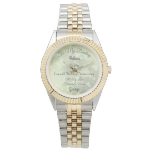 Personalisierter Emerald Wedding-Jubiläum Armbanduhr