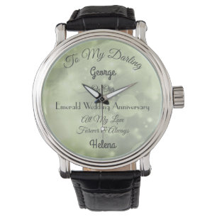 Personalisierter Emerald Wedding-Jubiläum Armbanduhr