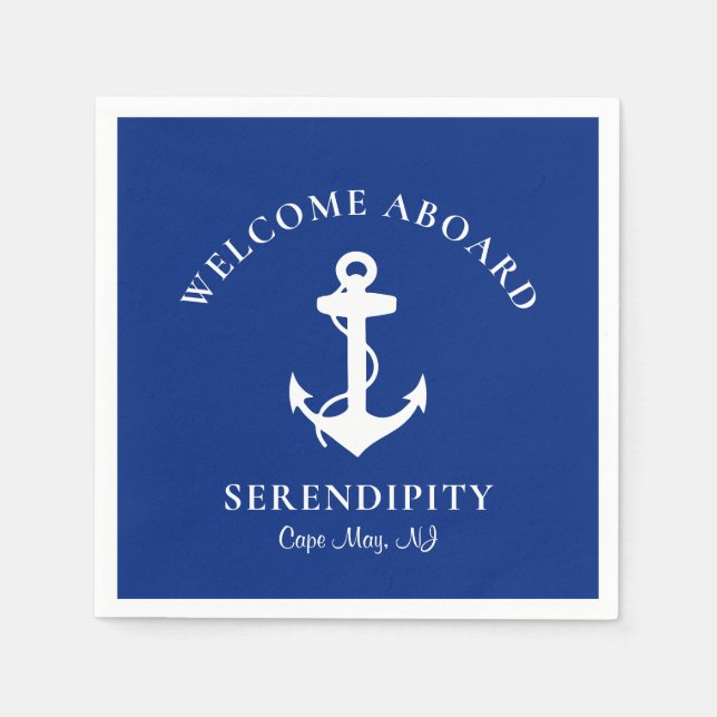 Personalisierter Empfang an Bord des Schiffs Ancho Serviette (Vorderseite)