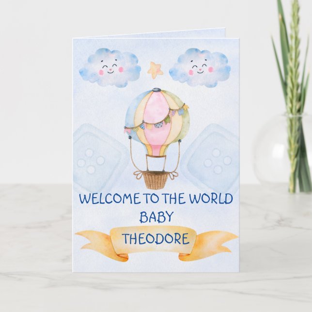 Personalisierter Empfang in der Welt, New Baby Karte (Vorderseite)