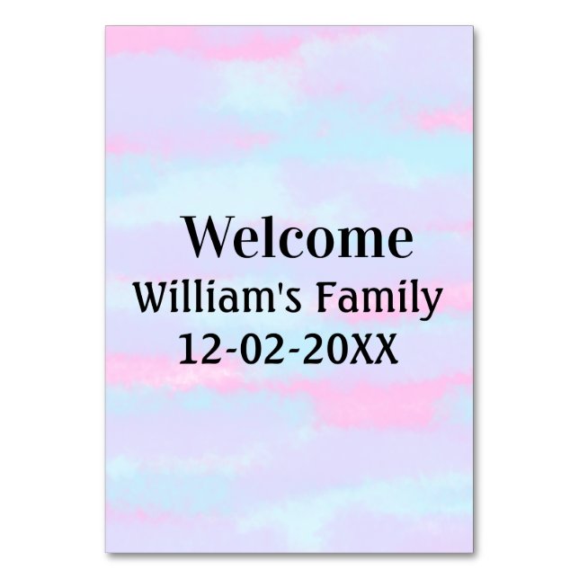 personalisierter Empfang Tischnummer (Vorderseite)