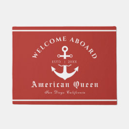 Personalisierter Empfang von Nautical Red Fußmatte