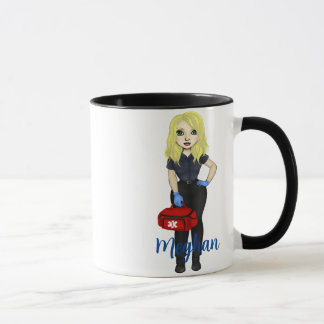 Personalisierter "EMT Fuel" Chic Blonde Woman Coff Tasse