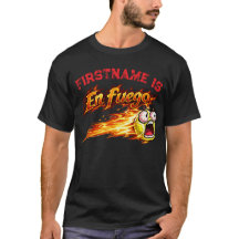 Personalisierter "En fuego" Tennisball brennt.
