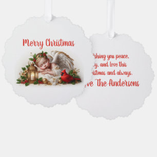 Personalisierter Engel-Weihnachtsschmuck Ornament Karte