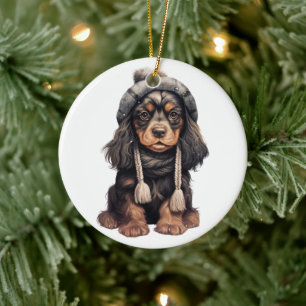 Personalisierter englischer Cocker Spaniel Dog Art Keramik Ornament