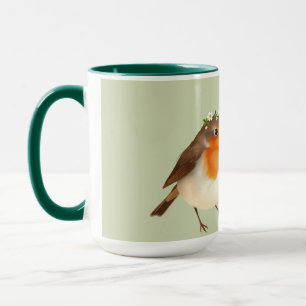 Personalisierter englischer Robin-Garten-Vogel Tasse