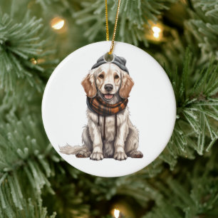 Personalisierter englischer Setter Dog Keramik Ornament