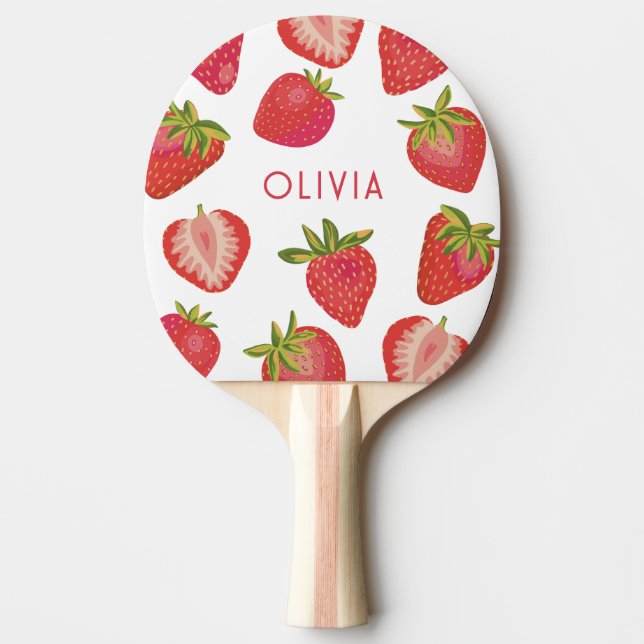 Personalisierter Erdbeername Tischtennis Schläger (Vorderseite)
