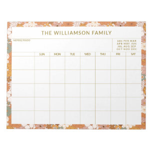 Personalisierter Erdiger Floraler Familienplaner-K Notizblock