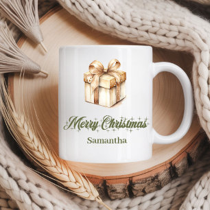 Personalisierter erdiger Weihnachtskaffeebecher Kaffeetasse