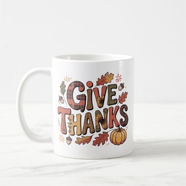 Personalisierter Erntedank - Danke Kaffeetasse (Links)