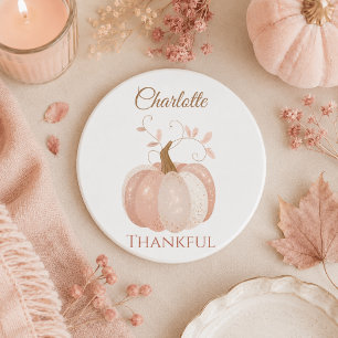 Personalisierter Erntedank - Fall Pumpkin dankbar Getränkeuntersetzer