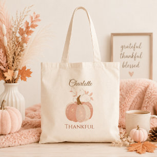 Personalisierter Erntedank - Fall Pumpkin dankbar Tragetasche
