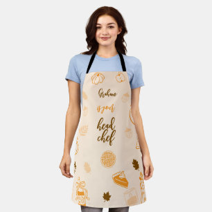 Personalisierter Erntedank Friendsgiving Head Koch Schürze