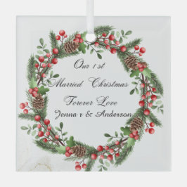 Personalisierter Erste Verheiratete Weihnachtsschm Ornament Aus Glas