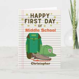 Personalisierter erster Tag in der Mittelschule Karte