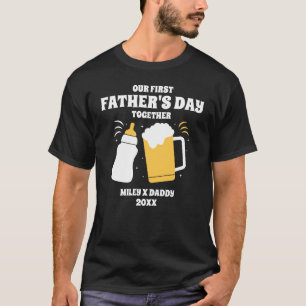 Personalisierter Erster Vatertag gemeinsam Funny T-Shirt