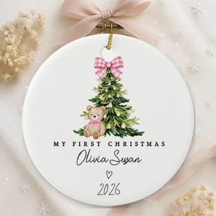 Personalisierter erster Weihnachten Name für Babys Keramik Ornament